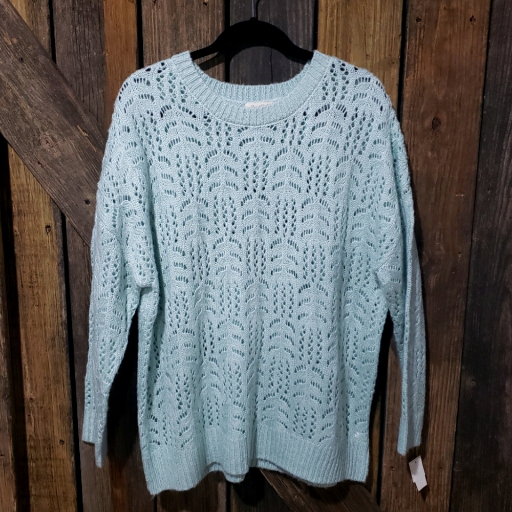 Teal Loose Knit Pullover